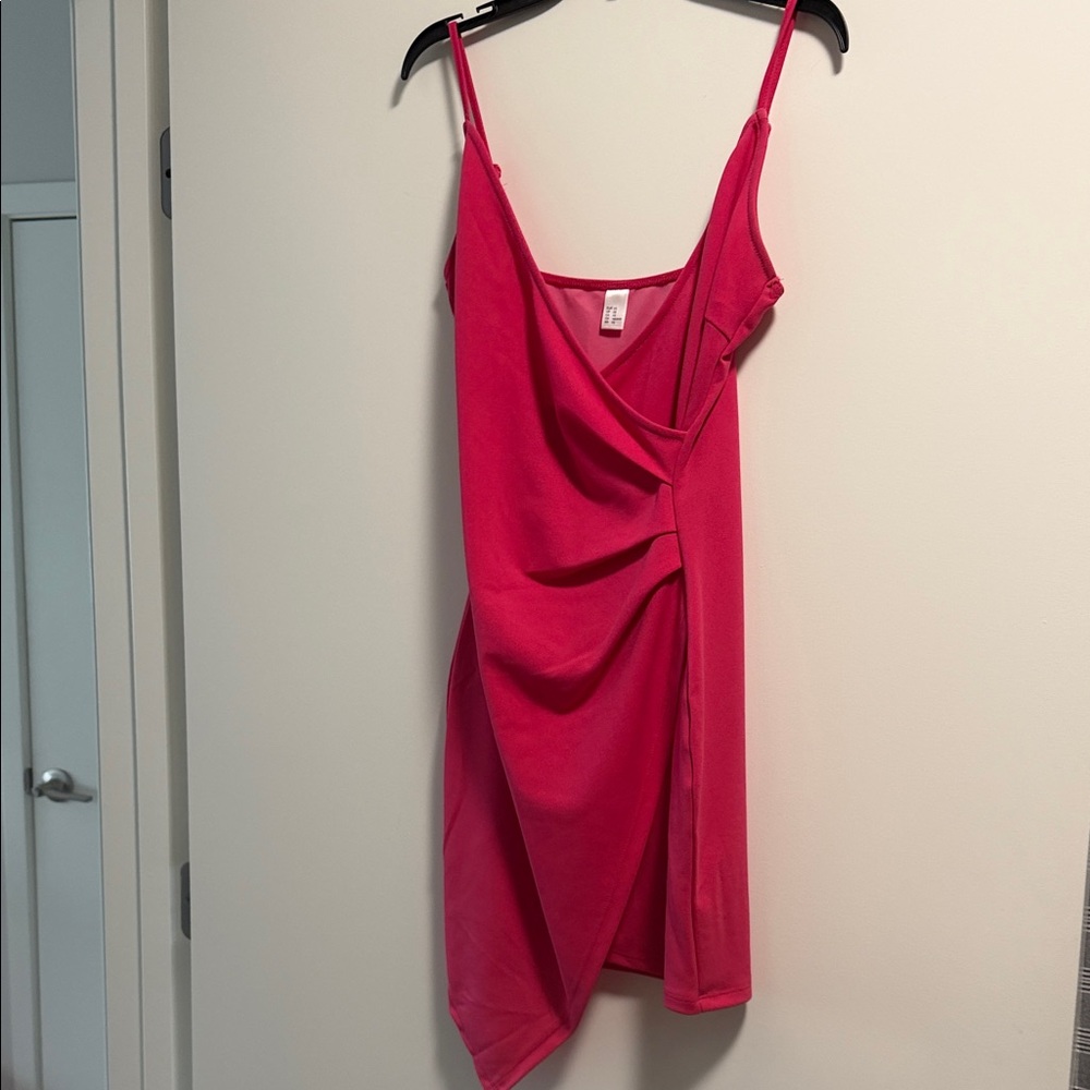 Elegant Pink Wrap Dress